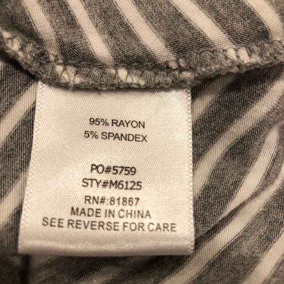 Olivia Sky Striped Gray and White Tunic Top - Picture 16 of 16